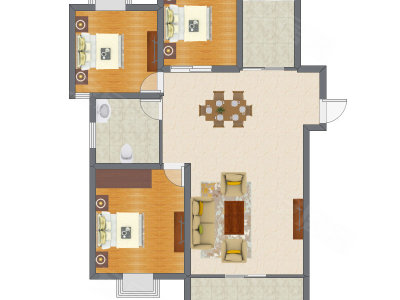 3室2厅 98.32平米