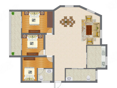 3室2厅 117.13平米