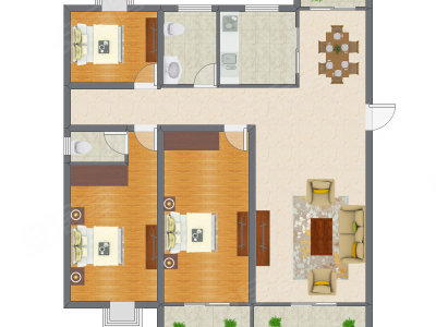 3室2厅 111.66平米