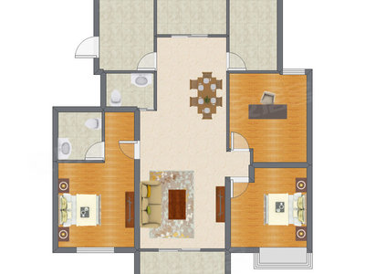 3室2厅 135.54平米