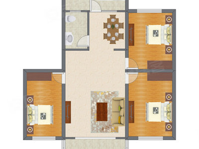 3室2厅 117.28平米