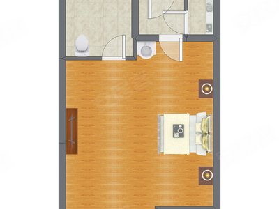 1室0厅 56.00平米户型图
