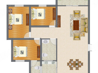 3室2厅 99.11平米