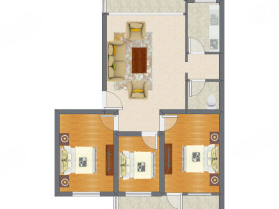 3室1厅 98.98平米