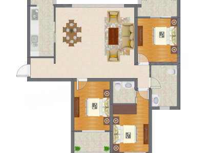 3室2厅 145.75平米