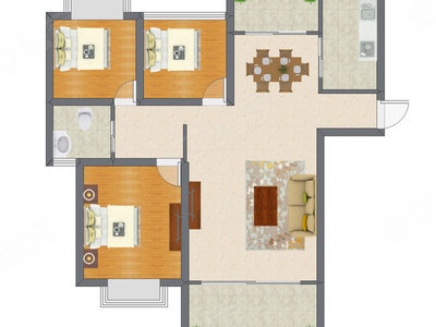 3室2厅 86.70平米户型图