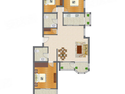 3室2厅 148.61平米