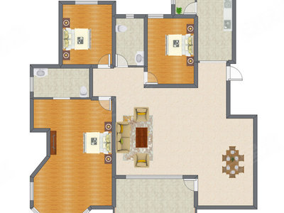 3室2厅 258.55平米