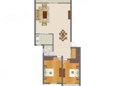 2室2厅 98.86平米户型图