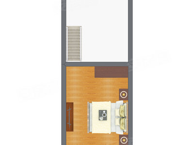 1室1厅 27.93平米户型图