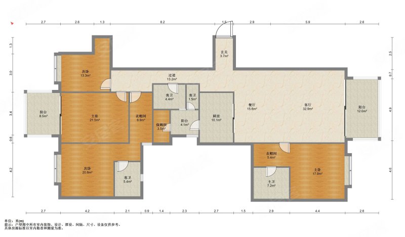 凯旋新世界广粤尊府4室2厅4卫259.3㎡南北5600万