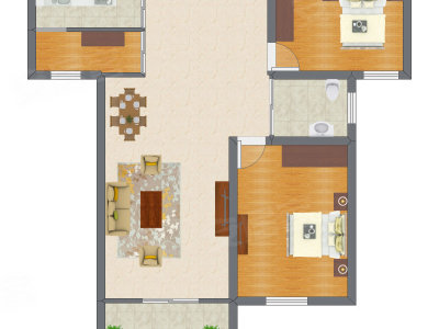 2室1厅 85.46平米