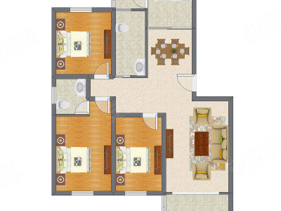 3室2厅 123.13平米