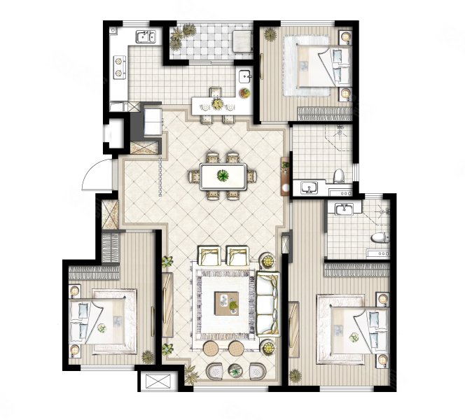 苏州印象·御园3室2厅2卫125㎡南81万