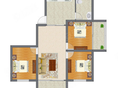 3室1厅 111.20平米