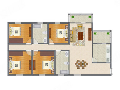 4室2厅 146.50平米