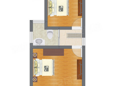 2室1厅 23.10平米户型图