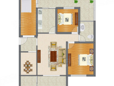 3室2厅 87.51平米
