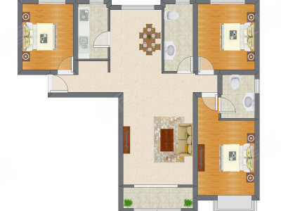 3室2厅 140.49平米