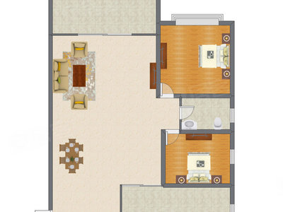 2室2厅 189.00平米