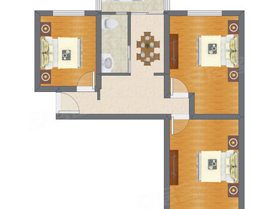 3室1厅 79.52平米