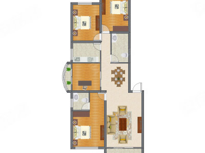 3室1厅 98.22平米
