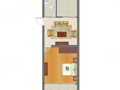 1室1厅 43.42平米
