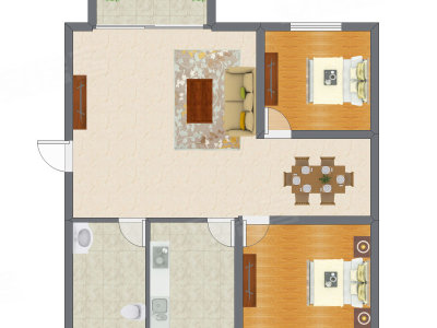 2室2厅 110.00平米户型图