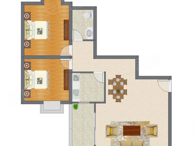 2室2厅 99.61平米