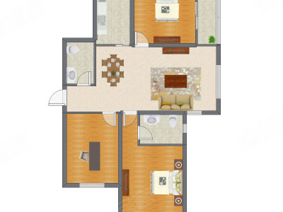 3室2厅 115.29平米