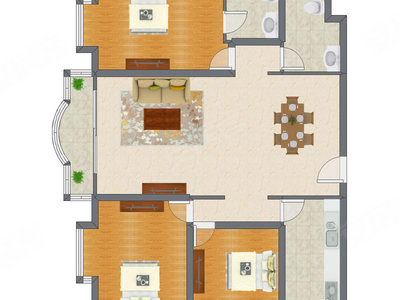 3室2厅 135.72平米户型图
