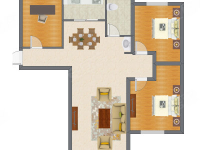 3室2厅 97.68平米