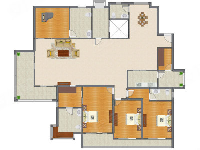 3室2厅 320.00平米户型图