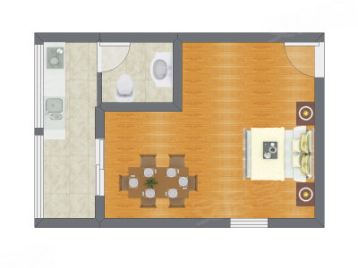 1室0厅 47.40平米户型图