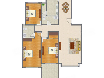 3室2厅 156.79平米