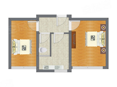 2室0厅 55.59平米户型图