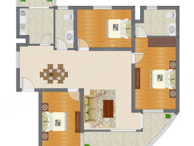 3室2厅 170.24平米