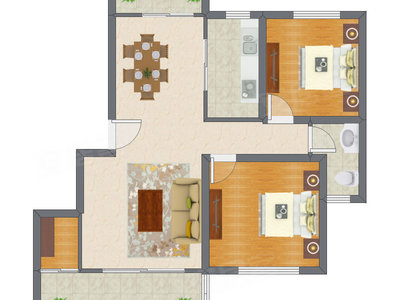 2室2厅 96.15平米