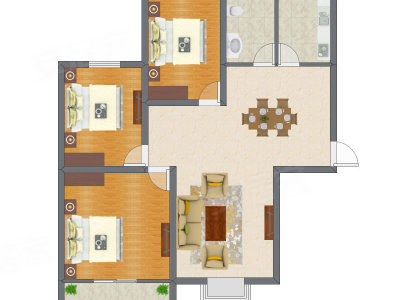 3室2厅 87.50平米