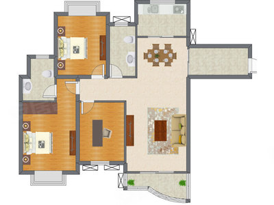 3室2厅 99.93平米