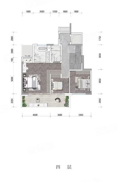 精准叠拼 户户带花园,锦江上院二手房,870万,5室3厅,3卫,194平米