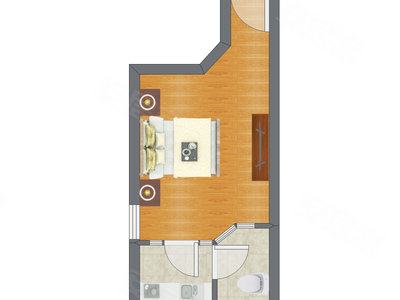 1室0厅 31.57平米户型图