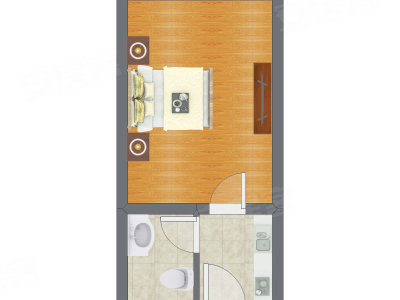 1室0厅 31.32平米户型图