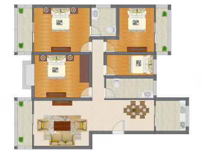 4室2厅 159.31平米