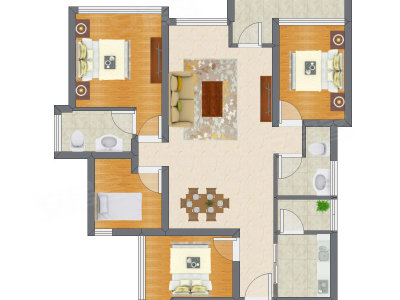 4室2厅 88.60平米