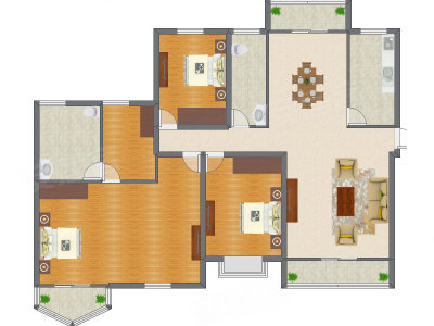 3室2厅 154.59平米