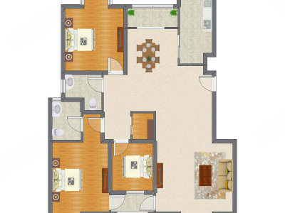 3室2厅 144.76平米