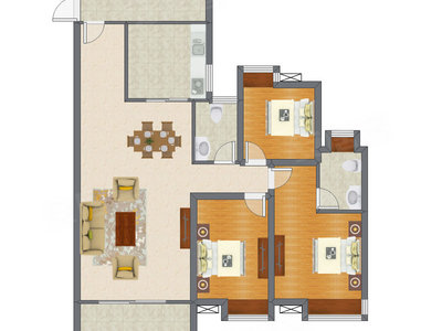 3室2厅 118.41平米户型图