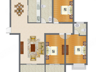 3室2厅 136.70平米