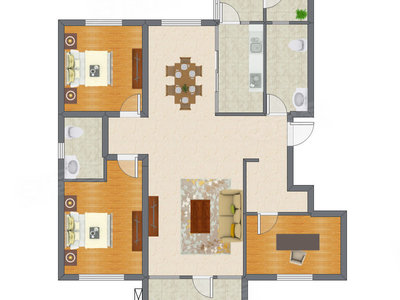 3室2厅 134.47平米